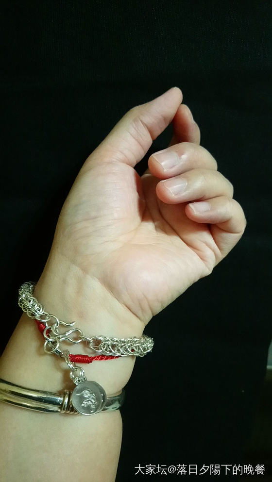 最近收的銀手鏈.跟盒子_把玩件手链银