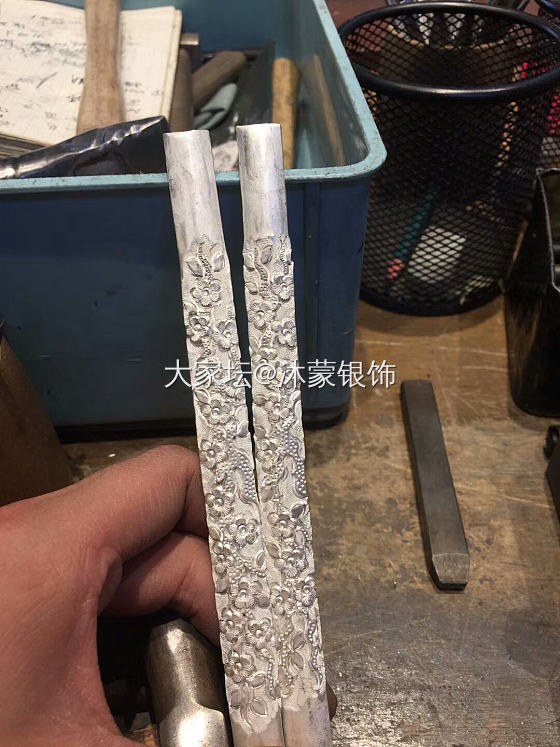 手工手镯成品赏析_银