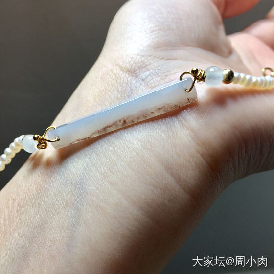 手工DIY的玫瑰金沙翡翠手牌_首饰
