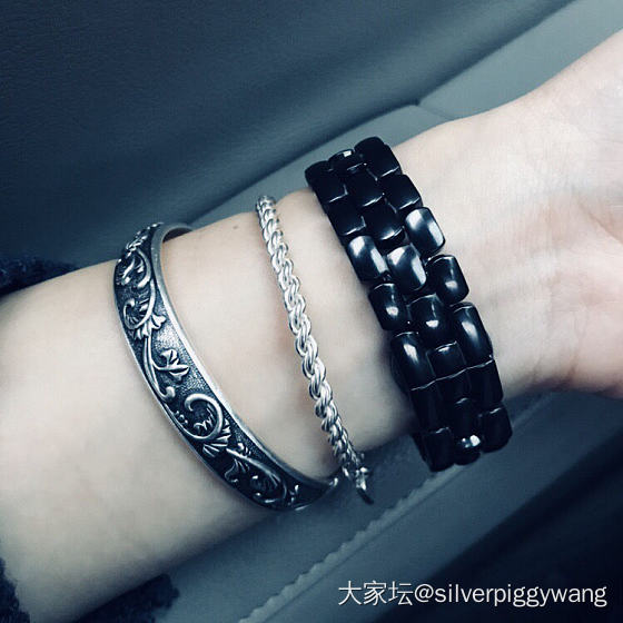 雨中随手拍拍镯_银