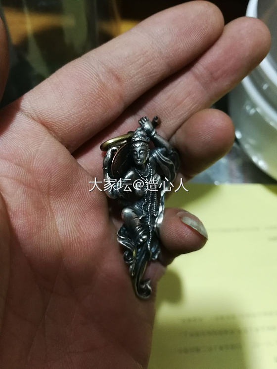 925纯银飞天吊坠_银