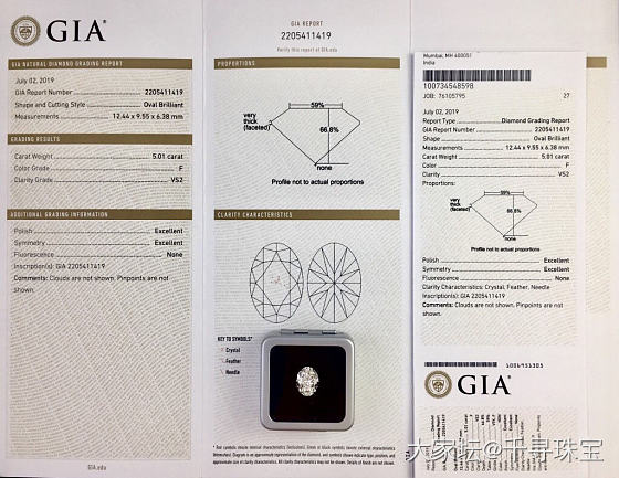 椭圆钻5.01克拉 F  VS2  2EX   
最高级对称，极致也有性价比_钻石千寻珠宝