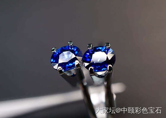 ##中颐天然皇家蓝蓝宝石 一对##  1.96ct_蓝宝石名贵宝石