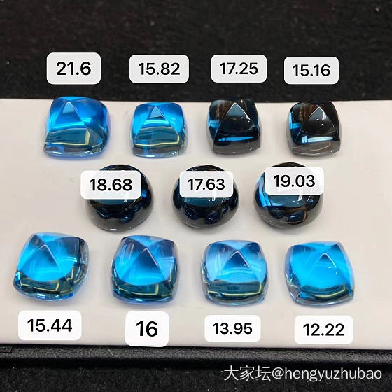 精品蓝色托帕石 糖塔_水晶