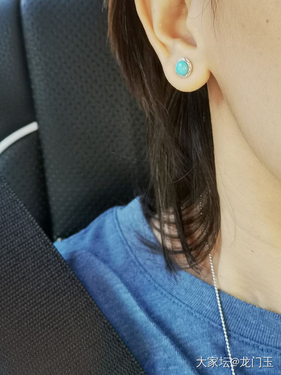 绿松小耳钉，简简单单～_耳钉银松石