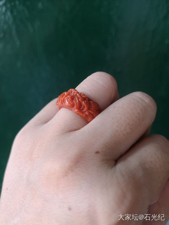 南红牡丹戒指_南红