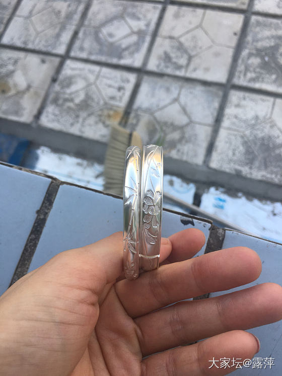 终于收到银镯子了_手镯银
