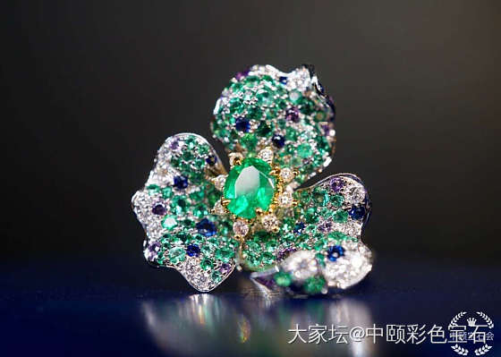 ##中颐天然哥伦比亚祖母绿戒指##  0.54ct_戒指祖母绿名贵宝石