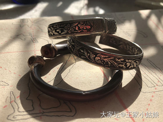 凤穿牡丹_手镯银