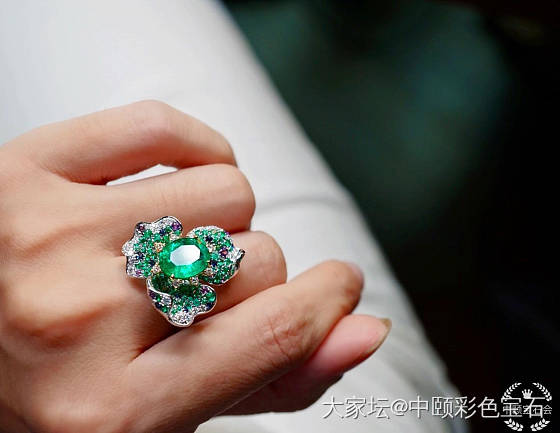 ##中颐天然哥伦比亚祖母绿戒指##  2.90ct_戒指祖母绿名贵宝石