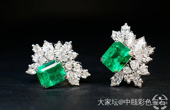 ##中颐天然Muzo Green哥伦比亚祖母绿耳钉## 2.33ct GRS证书_祖母绿名贵宝石