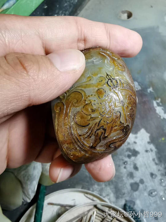 新切的料子，加工中_和田玉