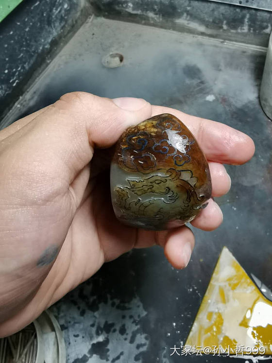 新切的料子，雕刻中嘿嘿_和田玉