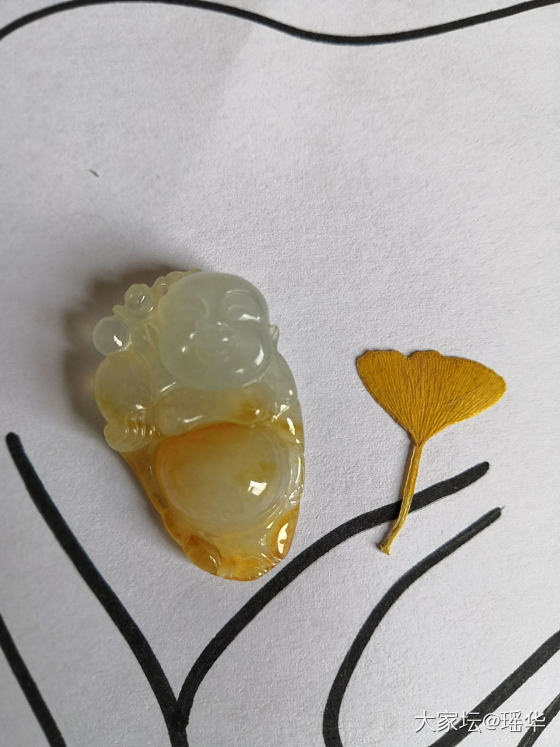 多年前的佛挂件，觉得很喜庆，有点像赤脚大仙，明亮的黄色_翡翠