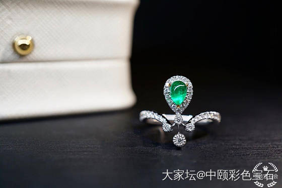 ##中颐天然祖母绿戒指##  0.38ct_祖母绿名贵宝石