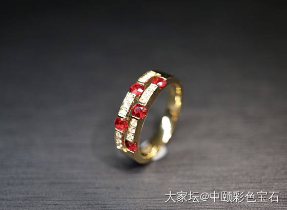 ##中颐天然红宝石戒指##  18K黄金钻石镶嵌_戒指红宝石