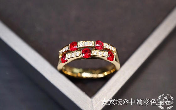 ##中颐天然红宝石戒指##  18K黄金钻石镶嵌_戒指红宝石