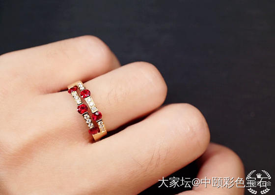 ##中颐天然红宝石戒指##  18K黄金钻石镶嵌_戒指红宝石