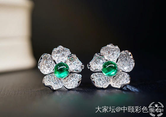 ##中颐天然哥伦比亚祖母绿耳钉##  0.92ct_耳饰祖母绿名贵宝石