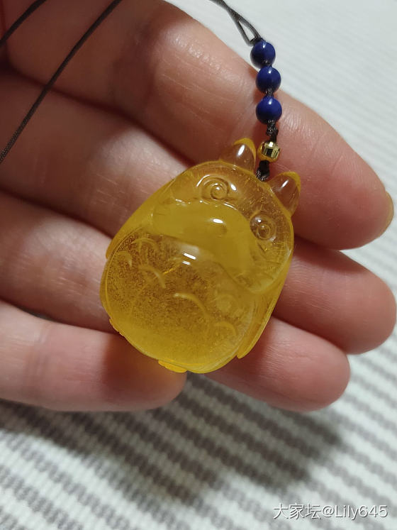 我的小文玩---气泡蜜蜡龙猫_琥珀蜜蜡