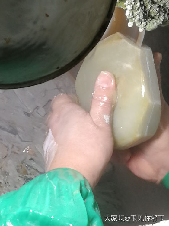 记录23，大籽切料过程图……_和田玉