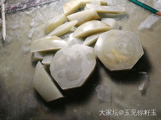 记录23，大籽切料过程图……_和田玉