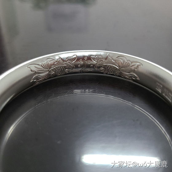 翡翠款窄版缠枝花镯_手镯银