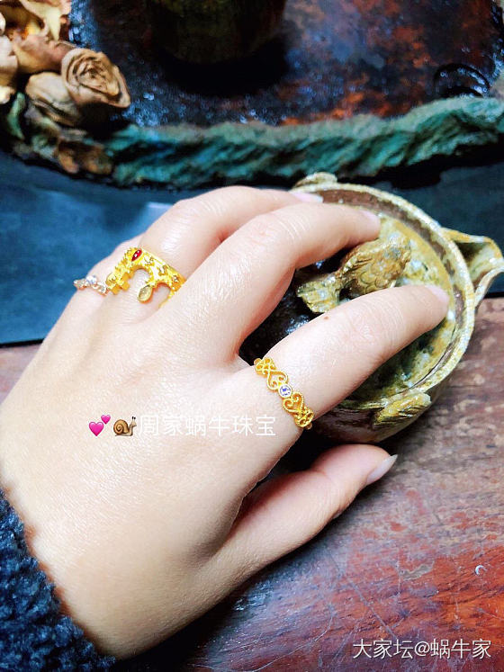 足金镶嵌戒指❤️_首饰