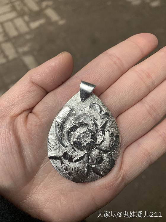 牡丹吊坠_挂件打银饰品制作银