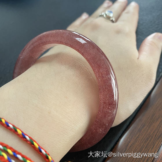 尼泊尔小银戒+草莓晶_草莓晶水晶戒指手镯银