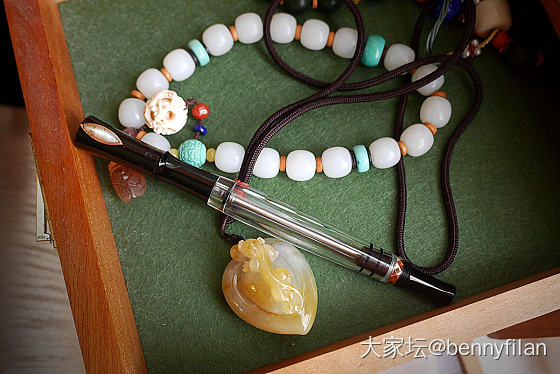 总算把天然石镶到钢笔上了_首饰