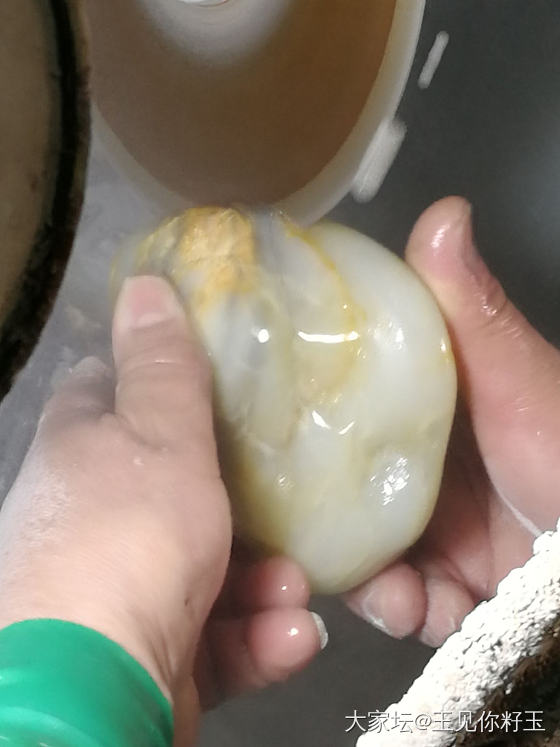 记录33，大籽切料过程图……_和田玉