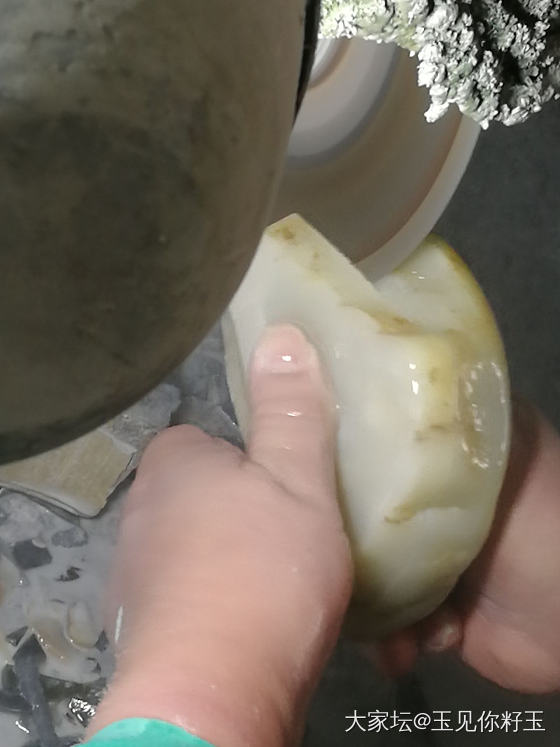 记录32，大籽切料过程图……_和田玉