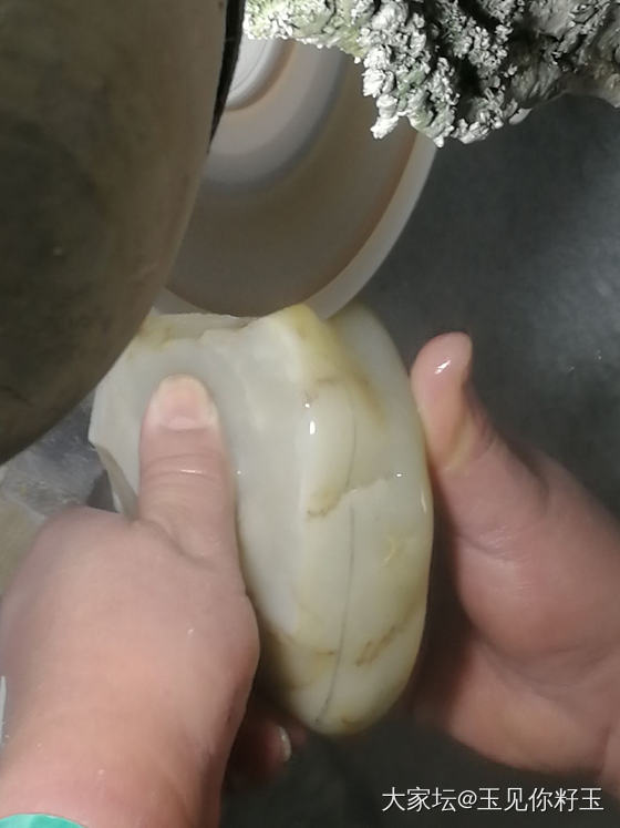记录32，大籽切料过程图……_和田玉