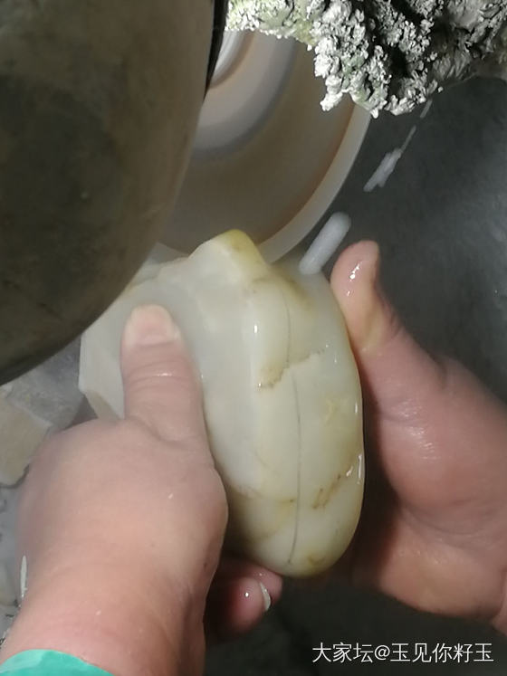 记录32，大籽切料过程图……_和田玉