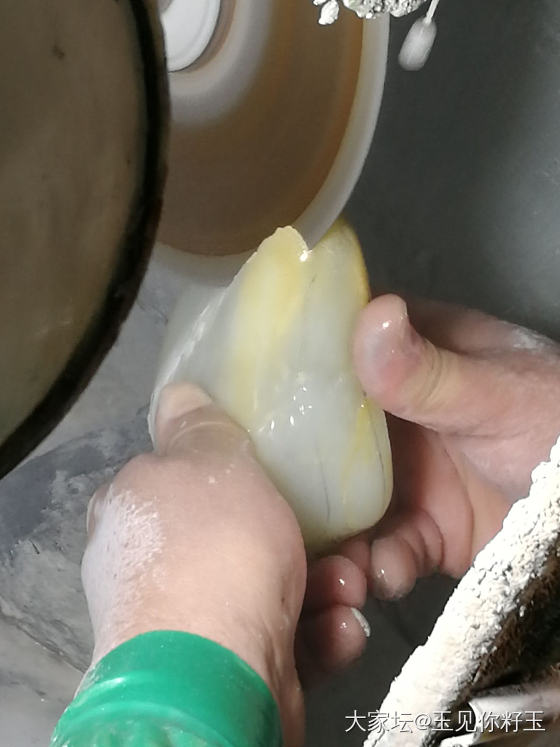 记录33，大籽切料过程图……_和田玉