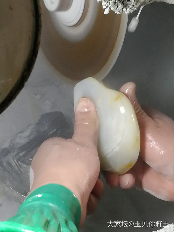 记录33，大籽切料过程图……_和田玉