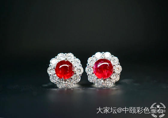 ##中颐天然红宝石耳钉##  蛋面红宝石_红宝石名贵宝石