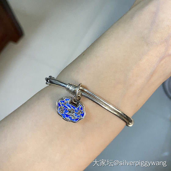 烧蓝小锁与小笋_吊坠手镯银