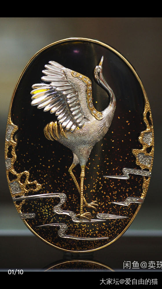 设计师作品，仙鹤_设计胸饰金