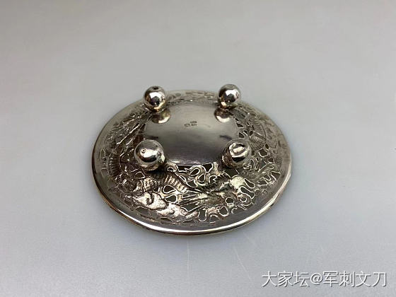 古董外销老银龙盘_银