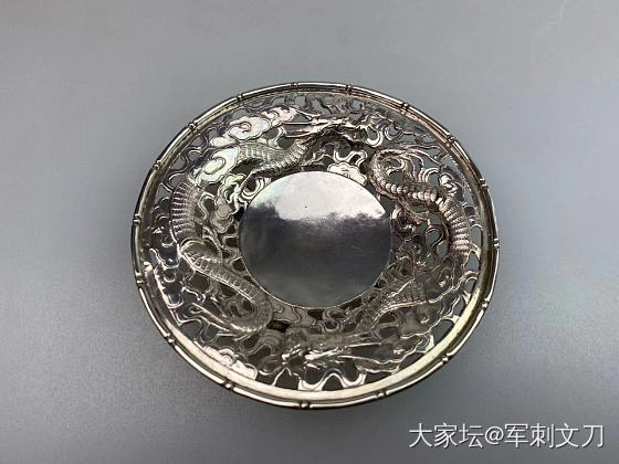 古董外销老银龙盘_银