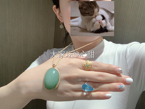 福泽楼兰戒指😆迫不及待和今日珠宝混搭试戴了_和田玉托帕石福利社金