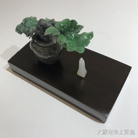 翡翠小摆件花篮、花篮控_摆件