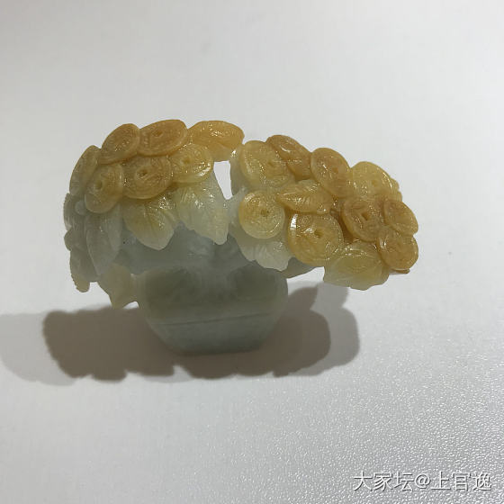 翡翠小摆件花篮、花篮控_摆件