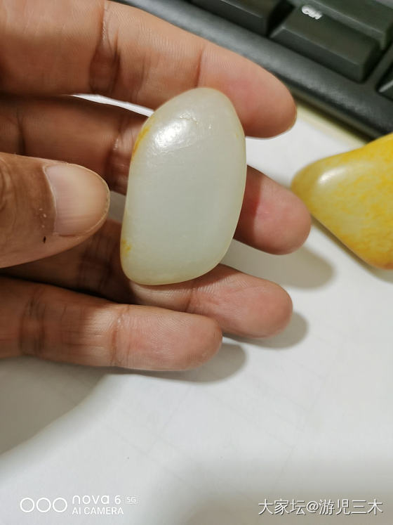 涝疫结合，憋在家里玩石头。_和田玉