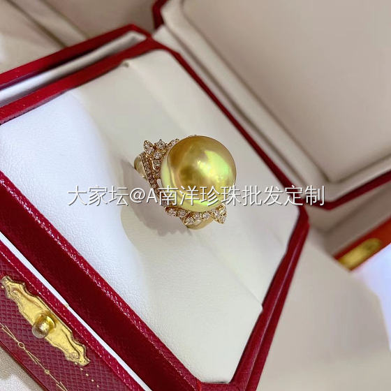 南洋金珠戒指_有机宝石