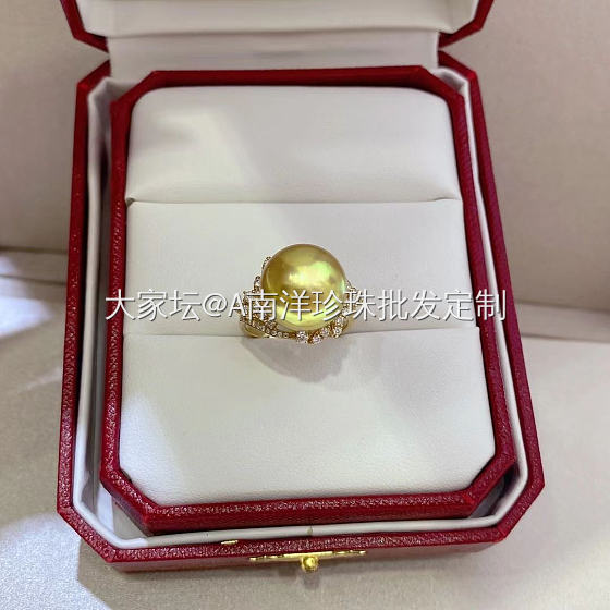 南洋金珠戒指_有机宝石