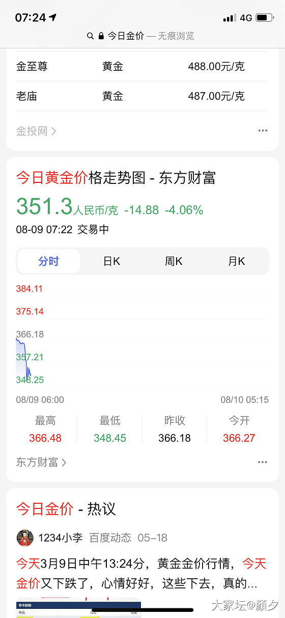 这金价～没有想出的金子～只想买金料～仿佛看到大金镯子向我招手👋～_金价金