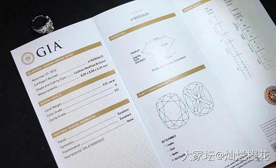 现货宽版豪镶18K白金钻戒，以3.01克拉K VS1 2EX N钻石打造，如繁花..._钻石